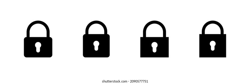 Bloquear el conjunto de iconos. Signo y símbolo de bloqueo. Icono de cifrado. Símbolo de seguridad