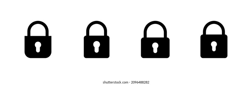 Lock icons set. Padlock sign and symbol. Encryption icon. Security symbol