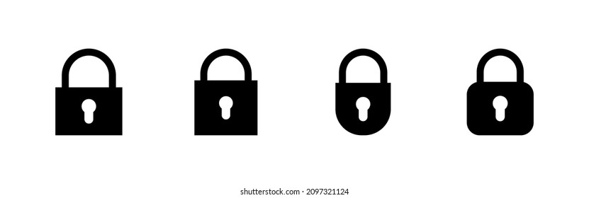 Lock icons set. Padlock sign and symbol. Encryption icon. Security symbol
