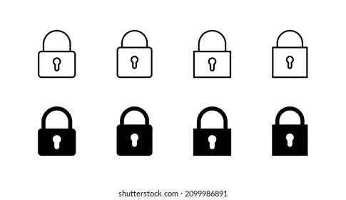 Lock icons set. Padlock sign and symbol. Encryption icon. Security symbol
