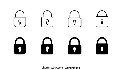 Lock icons set. Padlock sign and symbol. Encryption icon. Security symbol