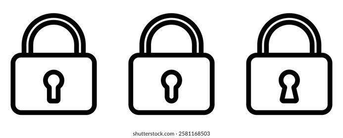 Lock icons set. Padlock symbol collection. Security symbol. Lock open and lock closed icon