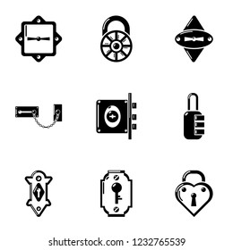 Lock icons set. Simple set of 9 lock vector icons for web isolated on white background