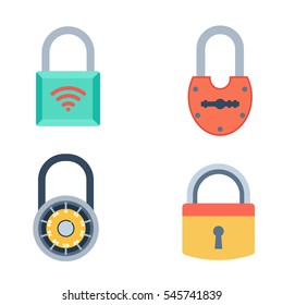 Lock Icons Set Vector.