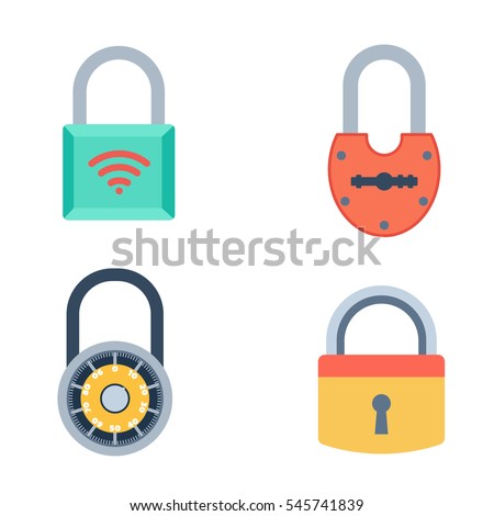 Lock icons set vector.