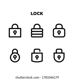 Lock icons set vector illustration template on a white background