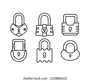 lock icons set vector illustration