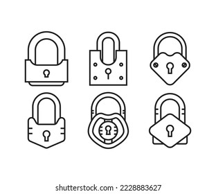 lock icons set vector illustration