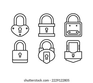 icono de bloqueo conjunto ilustración vectorial