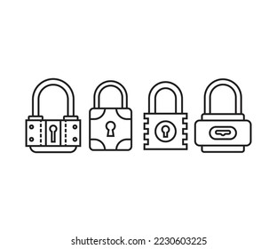 lock icons set vector illustration