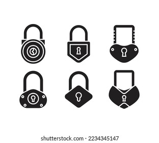 lock icons set vector illustration