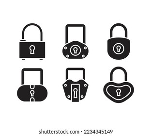 lock icons set vector illustration