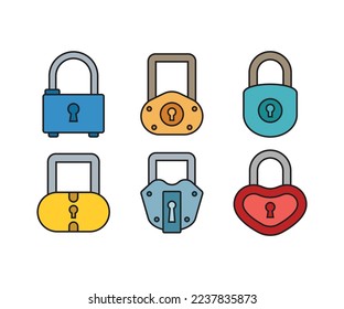 lock icons set vector illustration