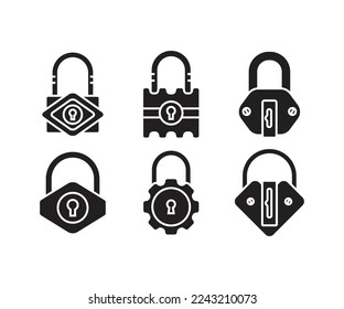 lock icons set vector illustration