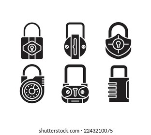 icono de bloqueo conjunto ilustración vectorial