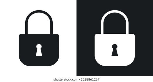 Lock icons. solid style vector