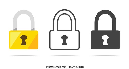 Lock icons vector isolated illustration