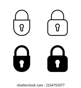 Bloquear el vector de iconos. Signo y símbolo de bloqueo. Icono de cifrado. Símbolo de seguridad