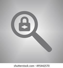Lock  icon,vector.  Flat design.