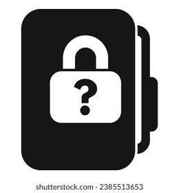 Lock incognito folder icon simple vector. Agent head. Hidden person user