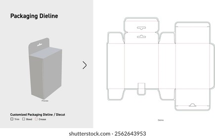 Lock insert boxes hook dieline