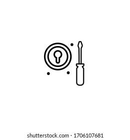 Lock installation flat icon vector