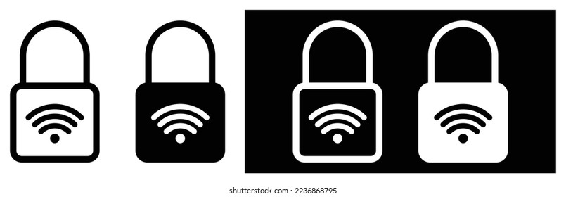 bloqueo del conjunto de iconos de Internet. símbolo de estilo, ilustración vectorial