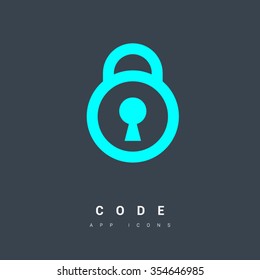 Lock isolated minimal single flat linear icon in black and white colors. Safe line vector icon for websites and mobile minimalistic flat design.