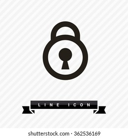 Lock isolated minimal single flat linear icon in black and white colors. Safe line vector icon for websites and mobile minimalistic flat design.