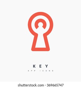 Lock isolated minimal single flat linear icon. Keyhole line vector icon for websites and mobile minimalistic flat design
