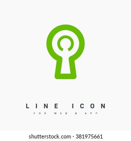 Lock isolated minimal single flat linear icon. Keyhole line vector icon for websites and mobile minimalistic flat design