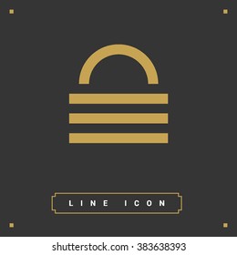 Lock isolated minimal single flat icon. Protect line vector icon for websites and mobile minimalist flat design.