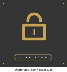 Lock isolated minimal single flat icon. Protect line vector icon for websites and mobile minimalist flat design.