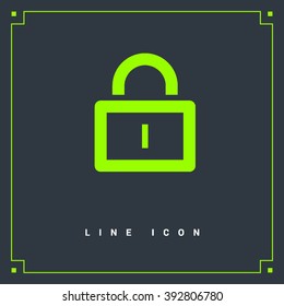 Lock isolated minimal single flat icon. Protect line vector icon for websites and mobile minimalist flat design.