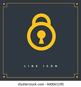 Lock isolated minimal single flat linear icon in black and white colors. Safe line vector icon for websites and mobile minimalistic flat design.