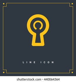 Lock isolated minimal single flat linear icon. Keyhole line vector icon for websites and mobile minimalistic flat design