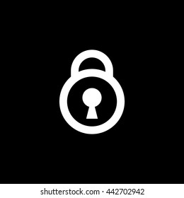 Lock isolated minimal single flat linear icon in black and white colors. Safe line vector icon for websites and mobile minimalistic flat design.