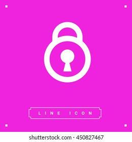 Lock isolated minimal single flat linear icon in black and white colors. Safe line vector icon for websites and mobile minimalistic flat design.