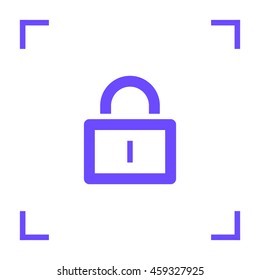 Lock isolated minimal single flat icon. Protect line vector icon for websites and mobile minimalist flat design.