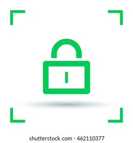 Lock isolated minimal single flat icon. Protect line vector icon for websites and mobile minimalist flat design.