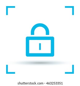 Lock isolated minimal single flat icon. Protect line vector icon for websites and mobile minimalist flat design.