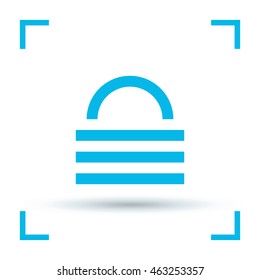 Lock isolated minimal single flat icon. Protect line vector icon for websites and mobile minimalist flat design.