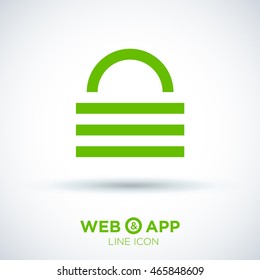 Lock isolated minimal single flat icon. Protect line vector icon for websites and mobile minimalist flat design.