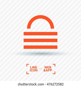 Lock isolated minimal single flat icon. Protect line vector icon for websites and mobile minimalist flat design.