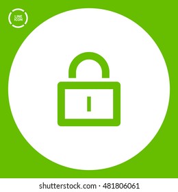Lock isolated minimal single flat icon. Protect line vector icon for websites and mobile minimalist flat design.