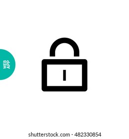 Lock isolated minimal single flat icon. Protect line vector icon for websites and mobile minimalist flat design.