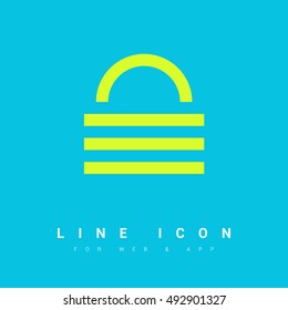 Lock isolated minimal single flat icon. Protect line vector icon for websites and mobile minimalist flat design.