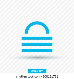 Lock isolated minimal single flat icon. Protect line vector icon for websites and mobile minimalist flat design.