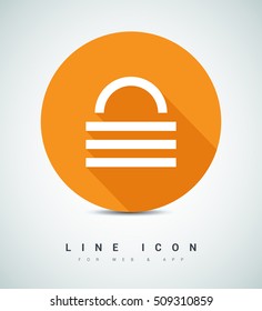 Lock isolated minimal single flat icon. Protect line vector icon for websites and mobile minimalist flat design.