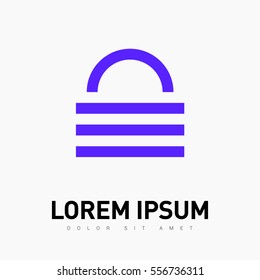 Lock isolated minimal single flat icon. Protect line vector icon for websites and mobile minimalist flat design.
